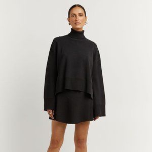 DONNA BLACK KNIT MINI SKIRT - S / BLACK